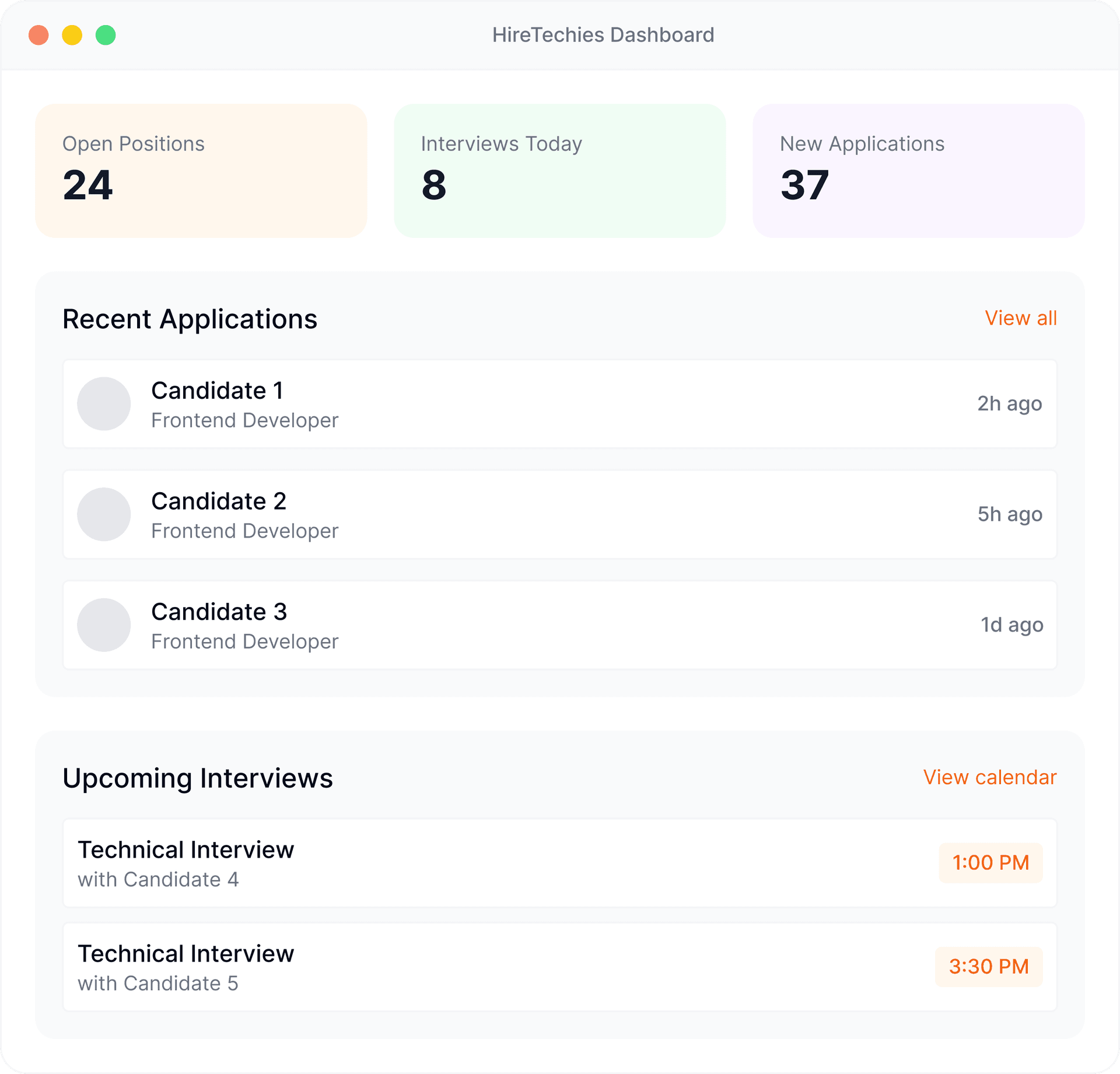 Hiretechies Dashboard